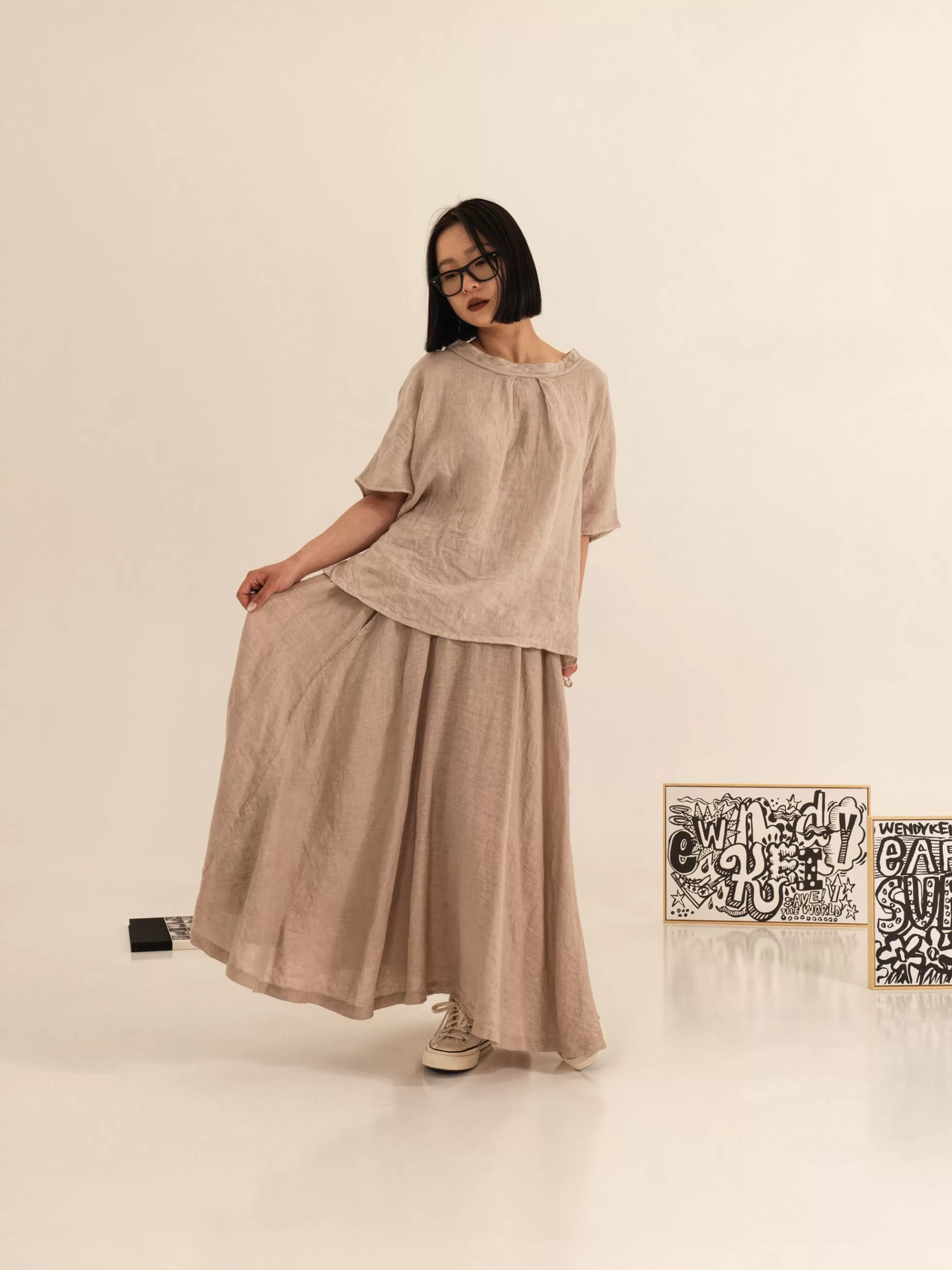 WENDYKEI Blusa Ampia In Lino | Donna Top E Magliette