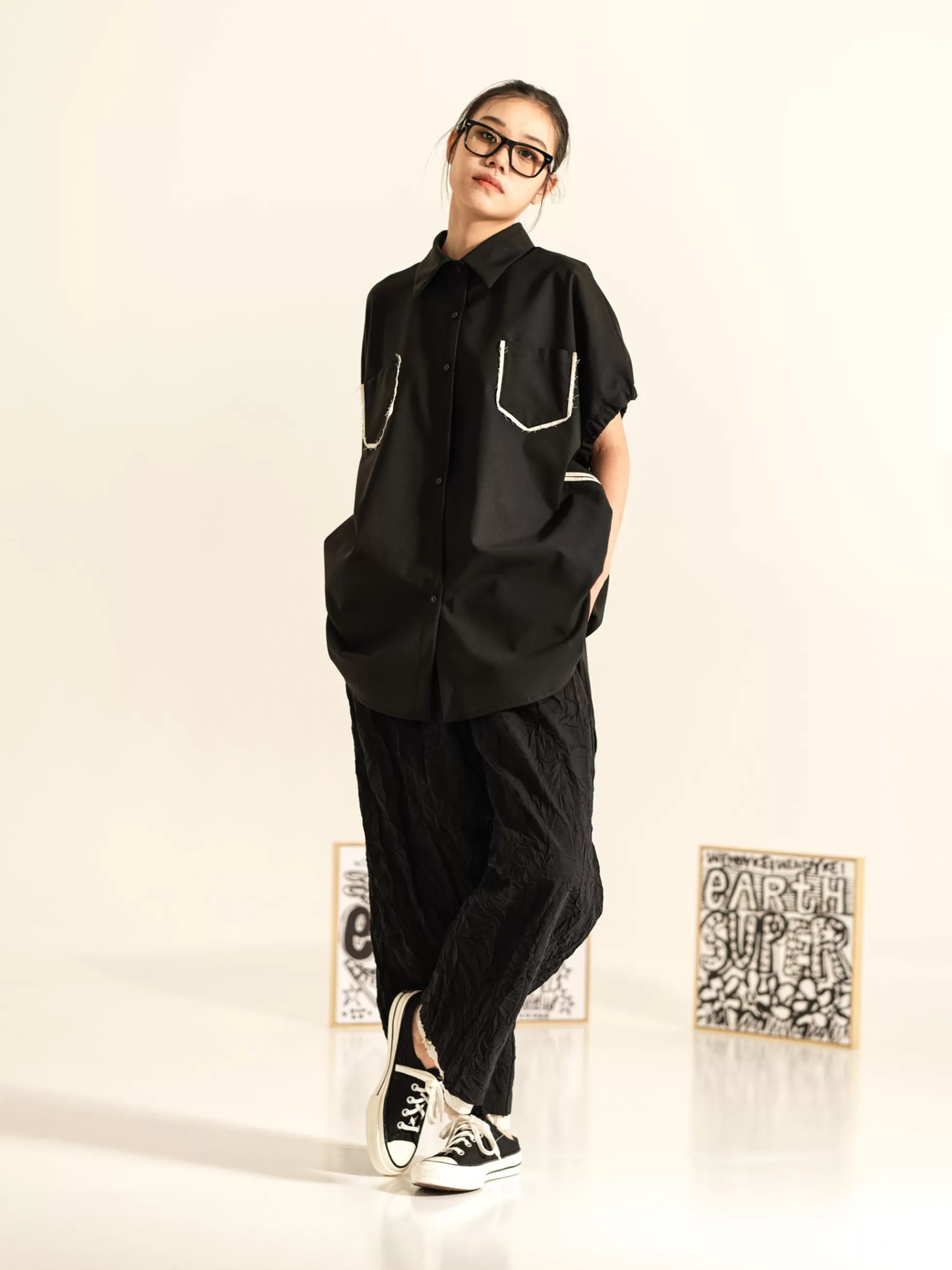 WENDYKEI Camicia Over Con Profili Ecru' Sulle Tasche | Donna Camicie