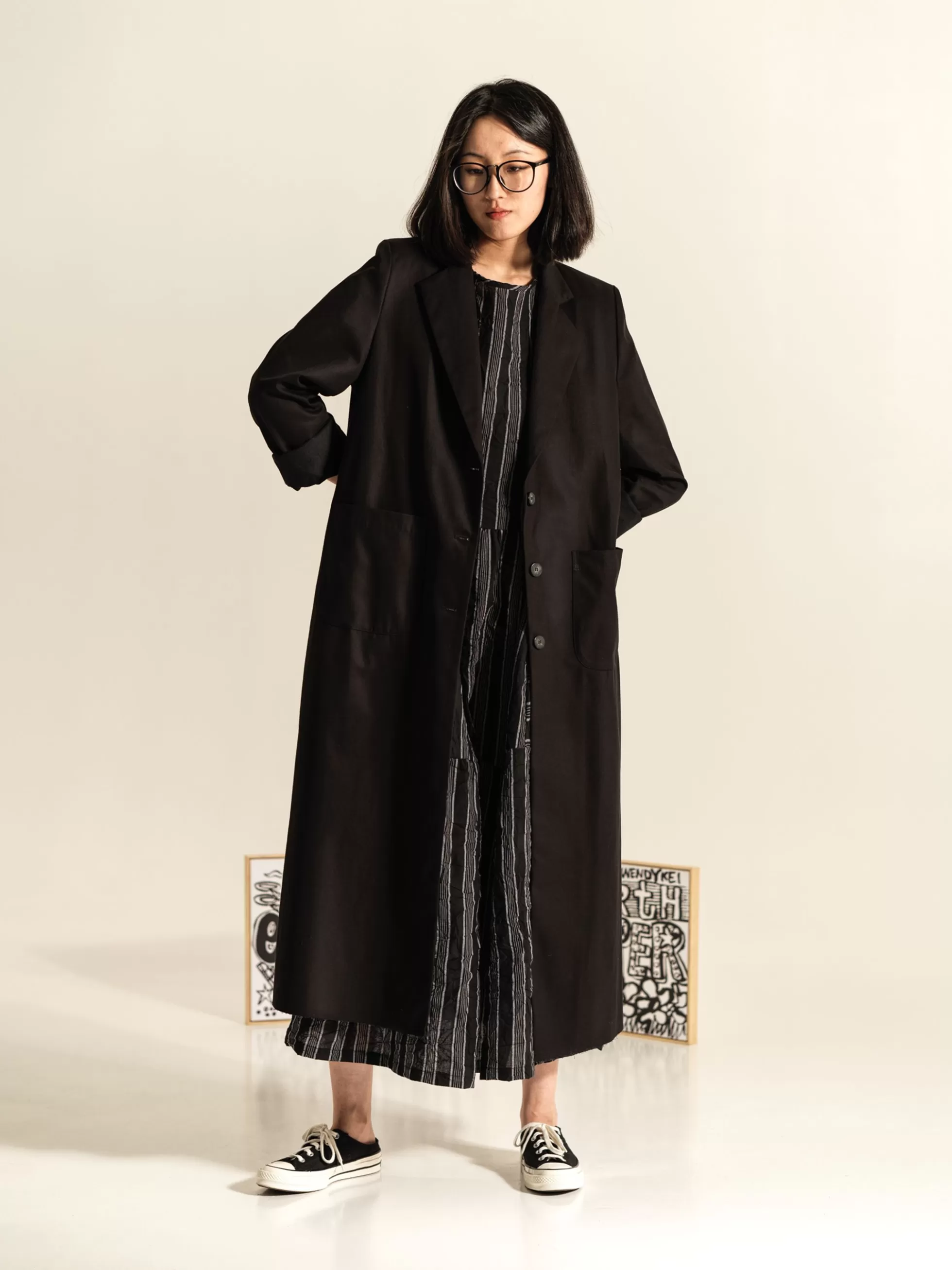 WENDYKEI Cappotto Lungo In Tessuto Di Cotone Con Collo Rever | Donna Giacche E Cappotti