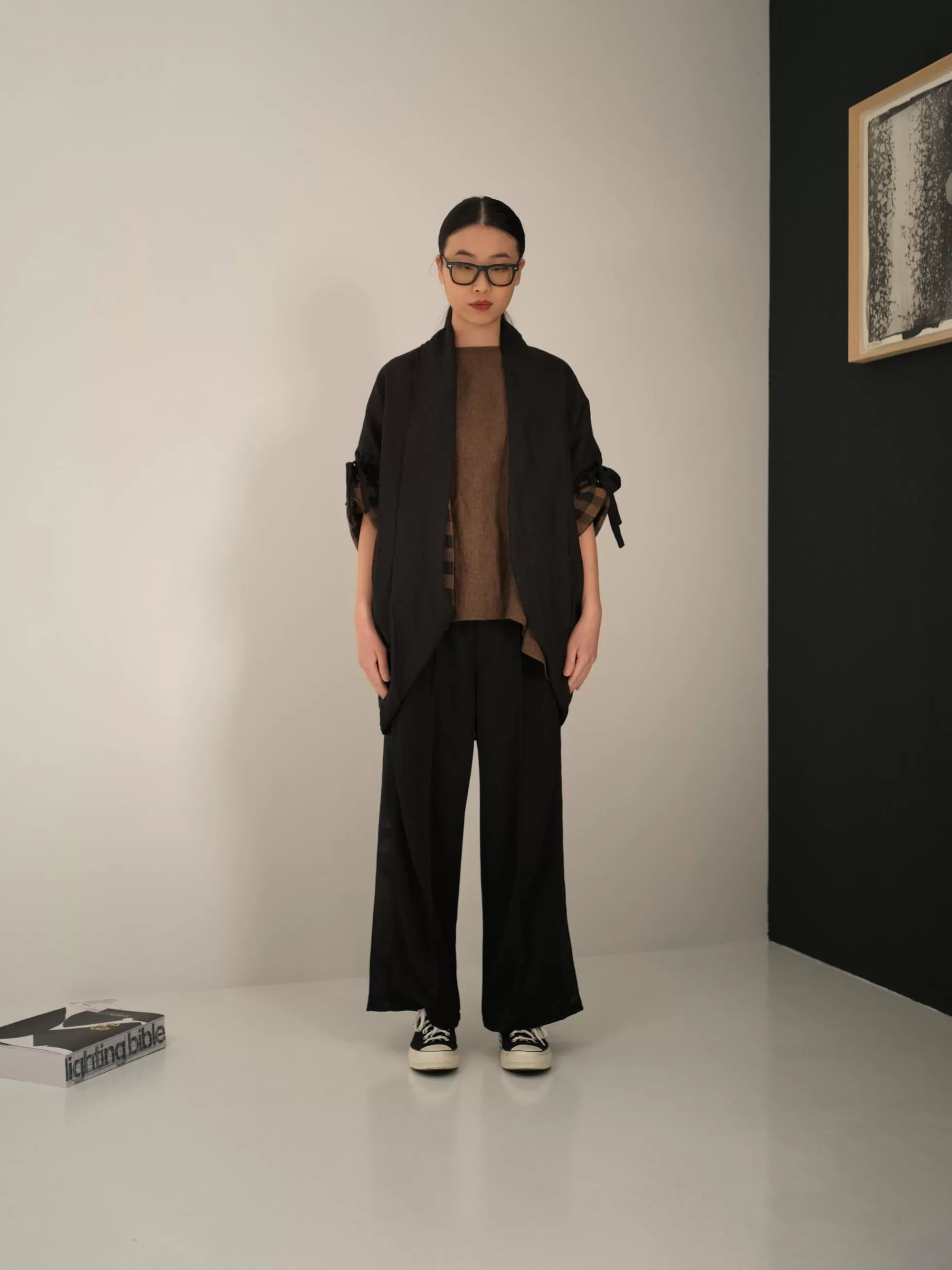 WENDYKEI Cardigan Arrotondato In Lino Con Interno A Quadri | Donna Giacche E Cappotti