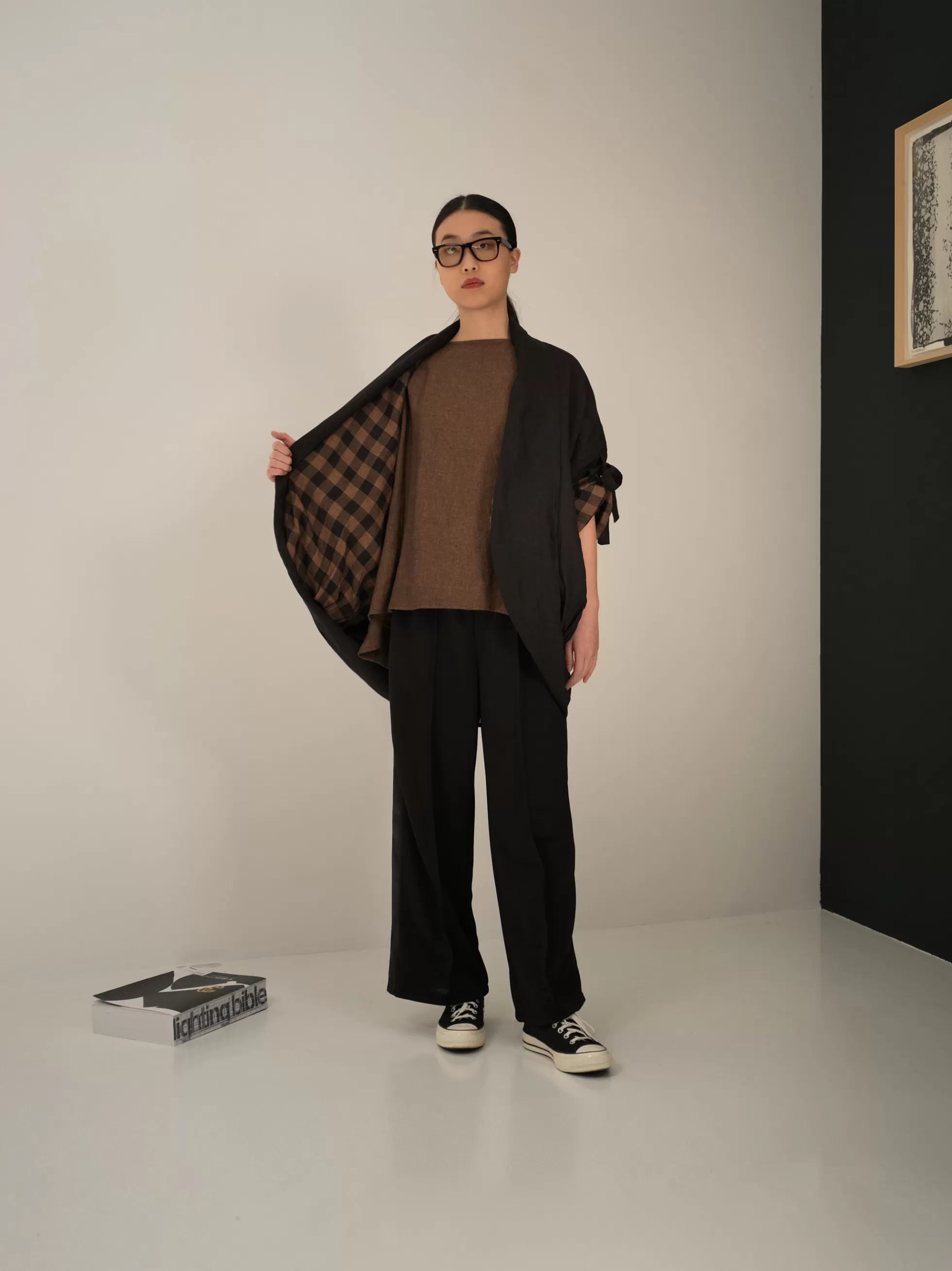 WENDYKEI Cardigan Arrotondato In Lino Con Interno A Quadri | Donna Giacche E Cappotti
