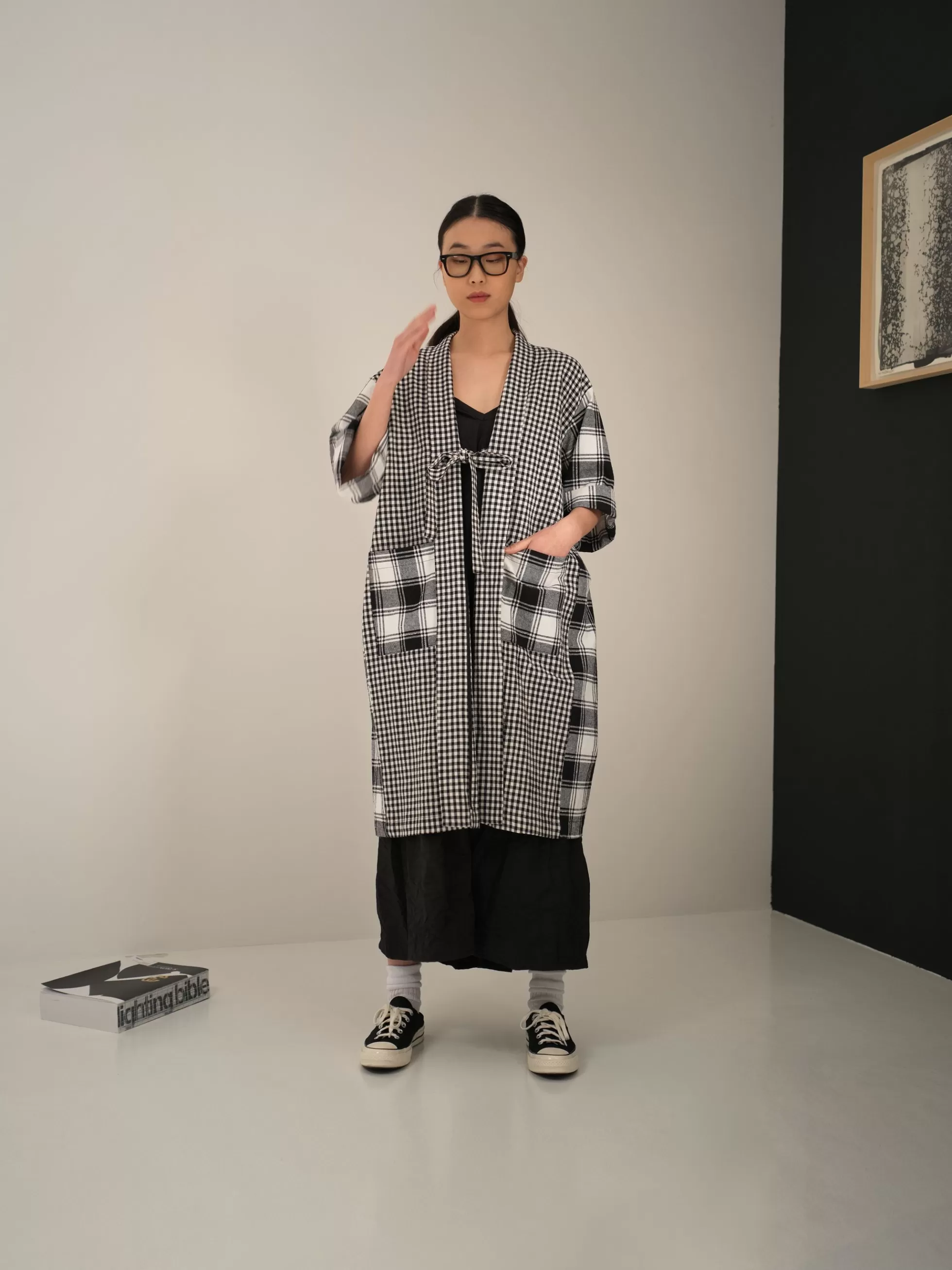 WENDYKEI Cardigan Patchwork A Quadri B/N | Donna Giacche E Cappotti