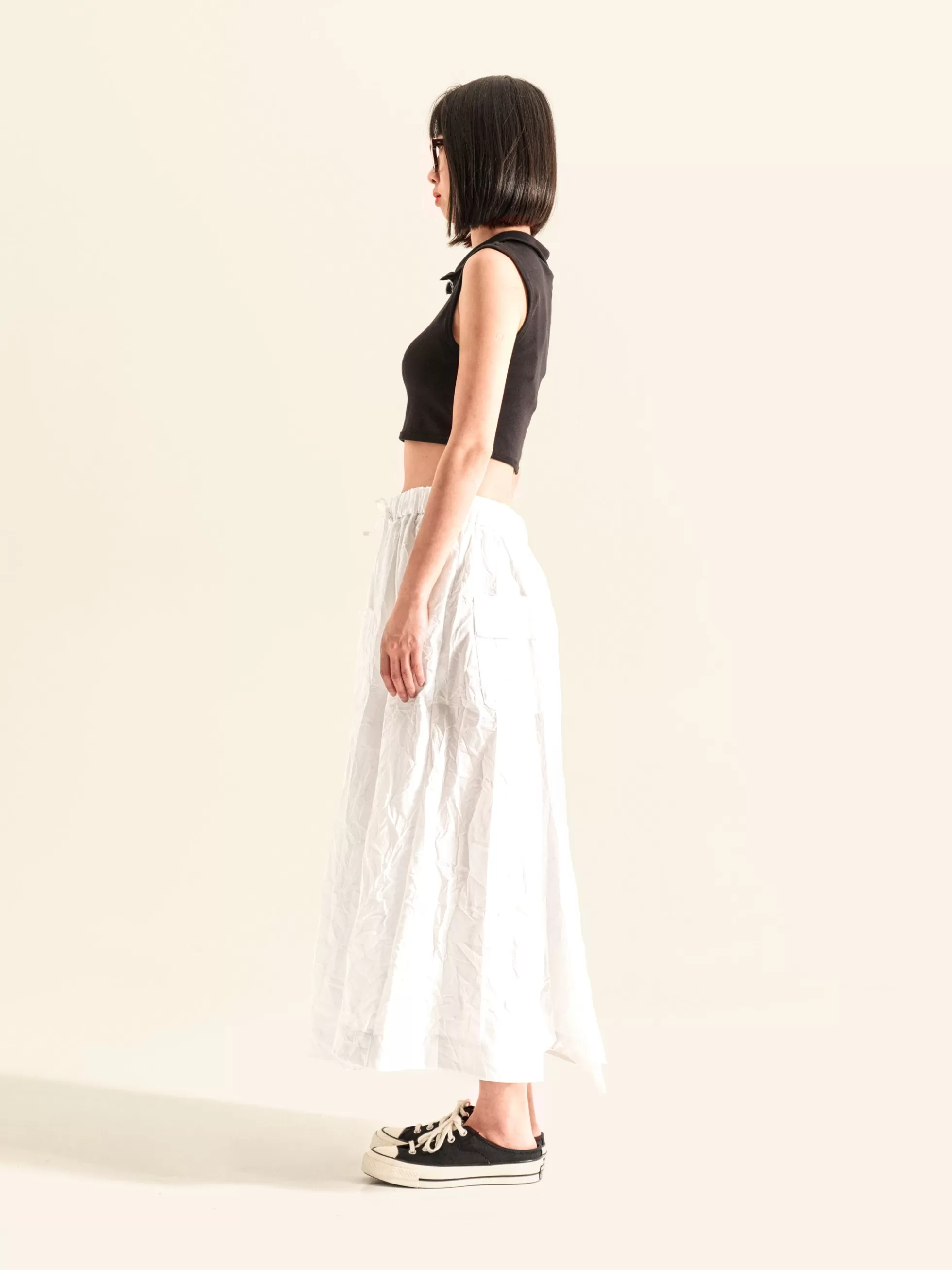 WENDYKEI Crop Top Con Colletto E Zip | Donna Top E Magliette