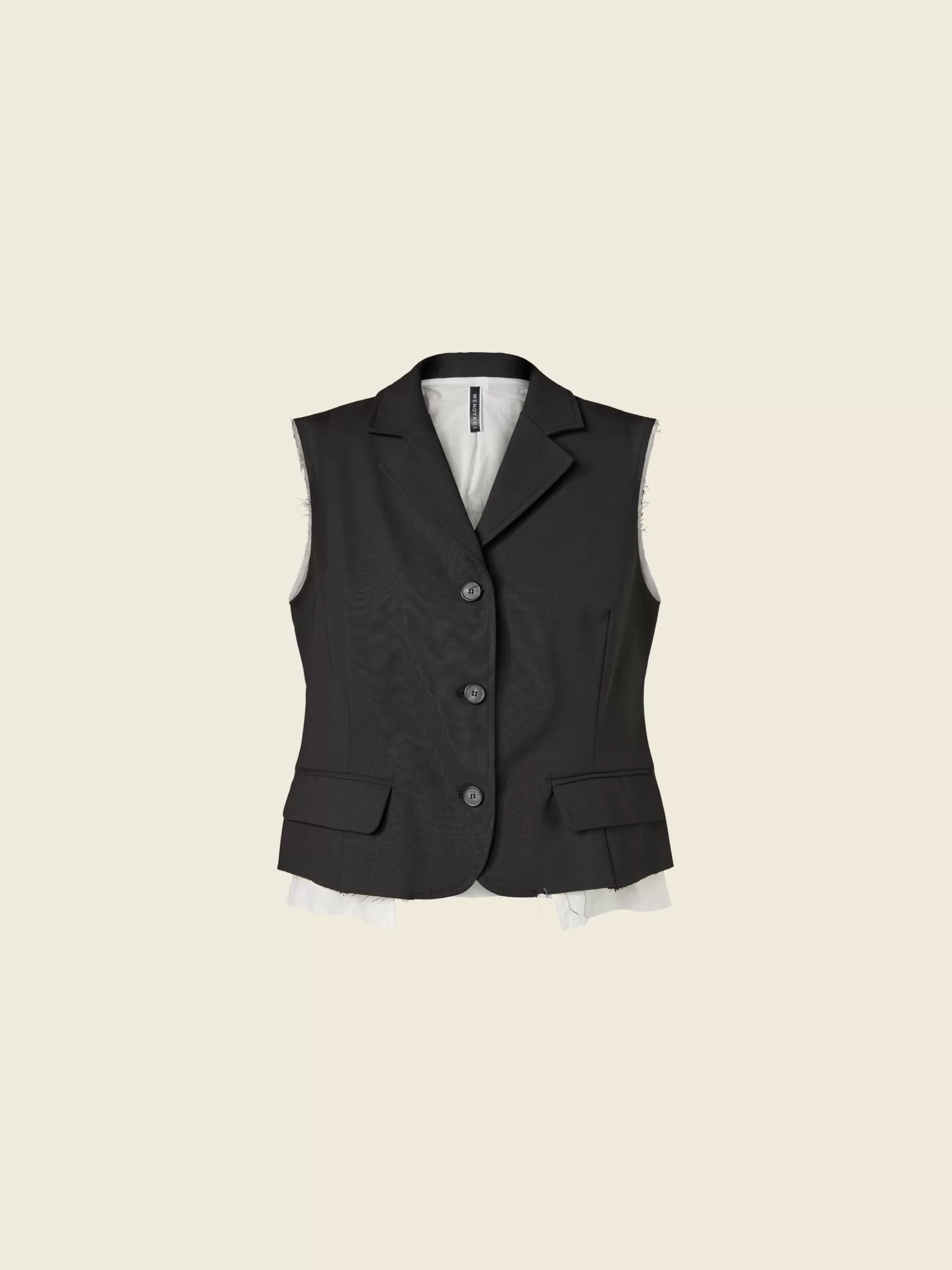 WENDYKEI Gilet Con Collo Rever Doppiato In Tessuto Ecru' | Donna Giacche E Cappotti