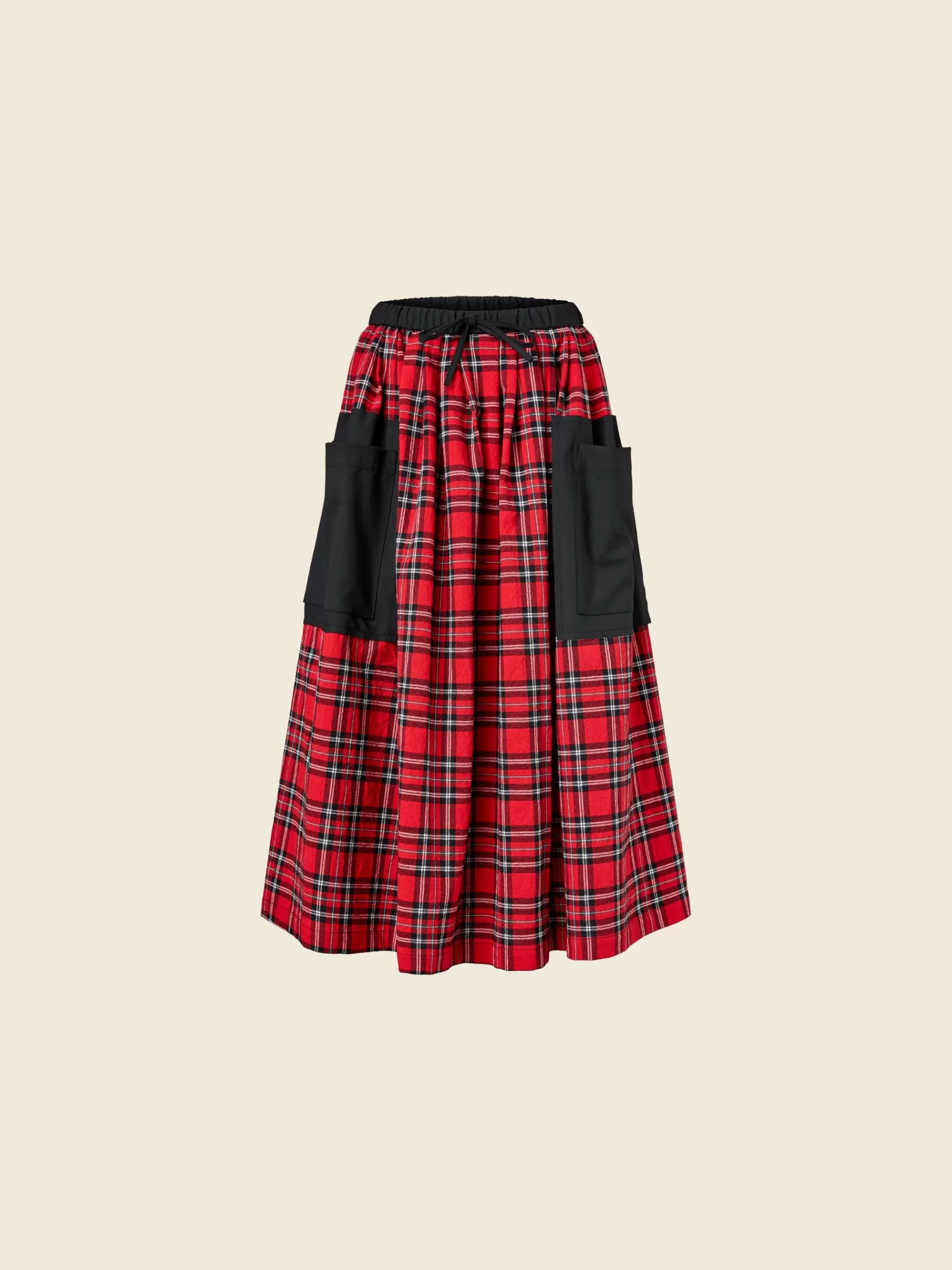 WENDYKEI Gonna In Tartan Scozzese Rosso Con Tasconi | Donna Gonne