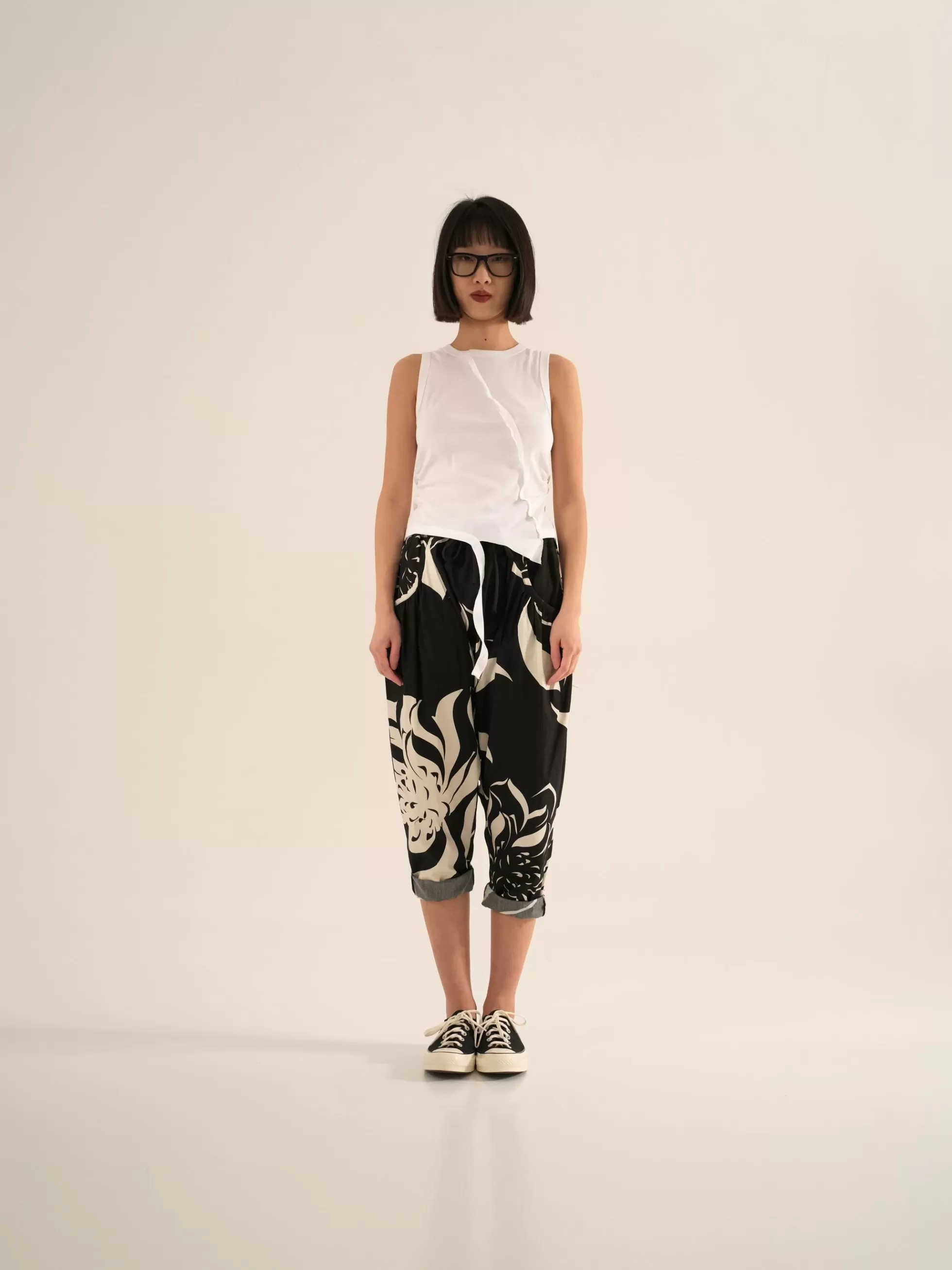 WENDYKEI Pantalone Cavallo Basso Fantasia B/N | Donna Pantaloni