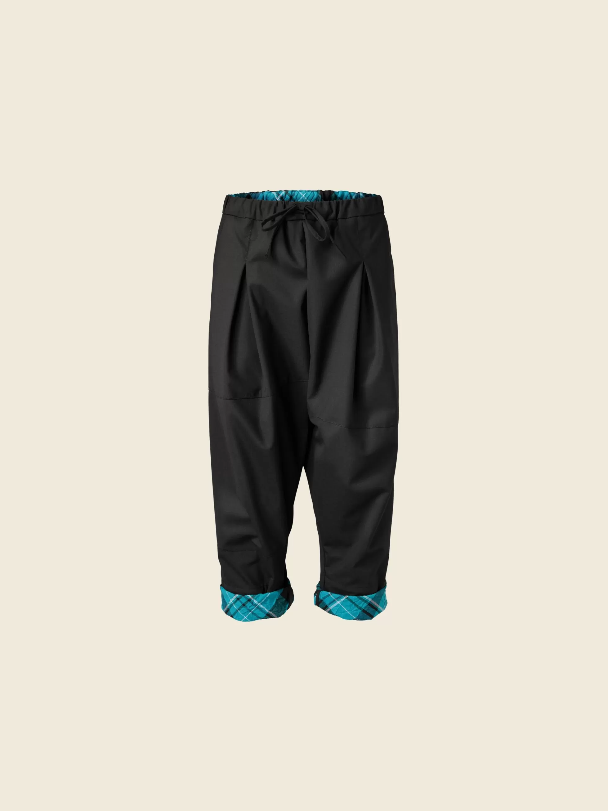 WENDYKEI Pantalone Con Orli A Quadri Verde Acqua | Donna Pantaloni