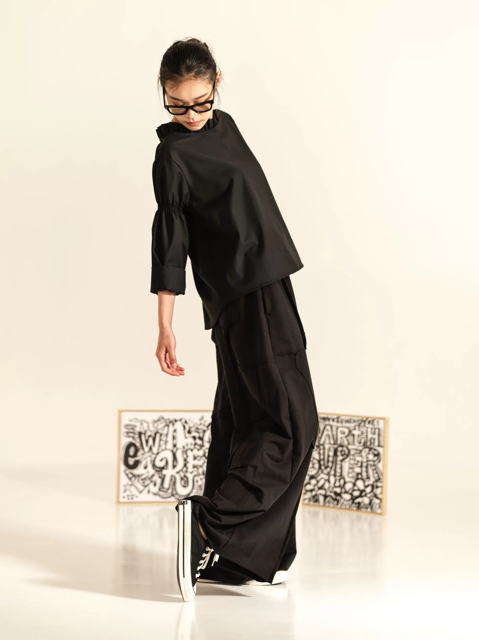 WENDYKEI Pantalone In Felpa Palazzo Con Cuciture A Taglio Vivo | Donna Pantaloni