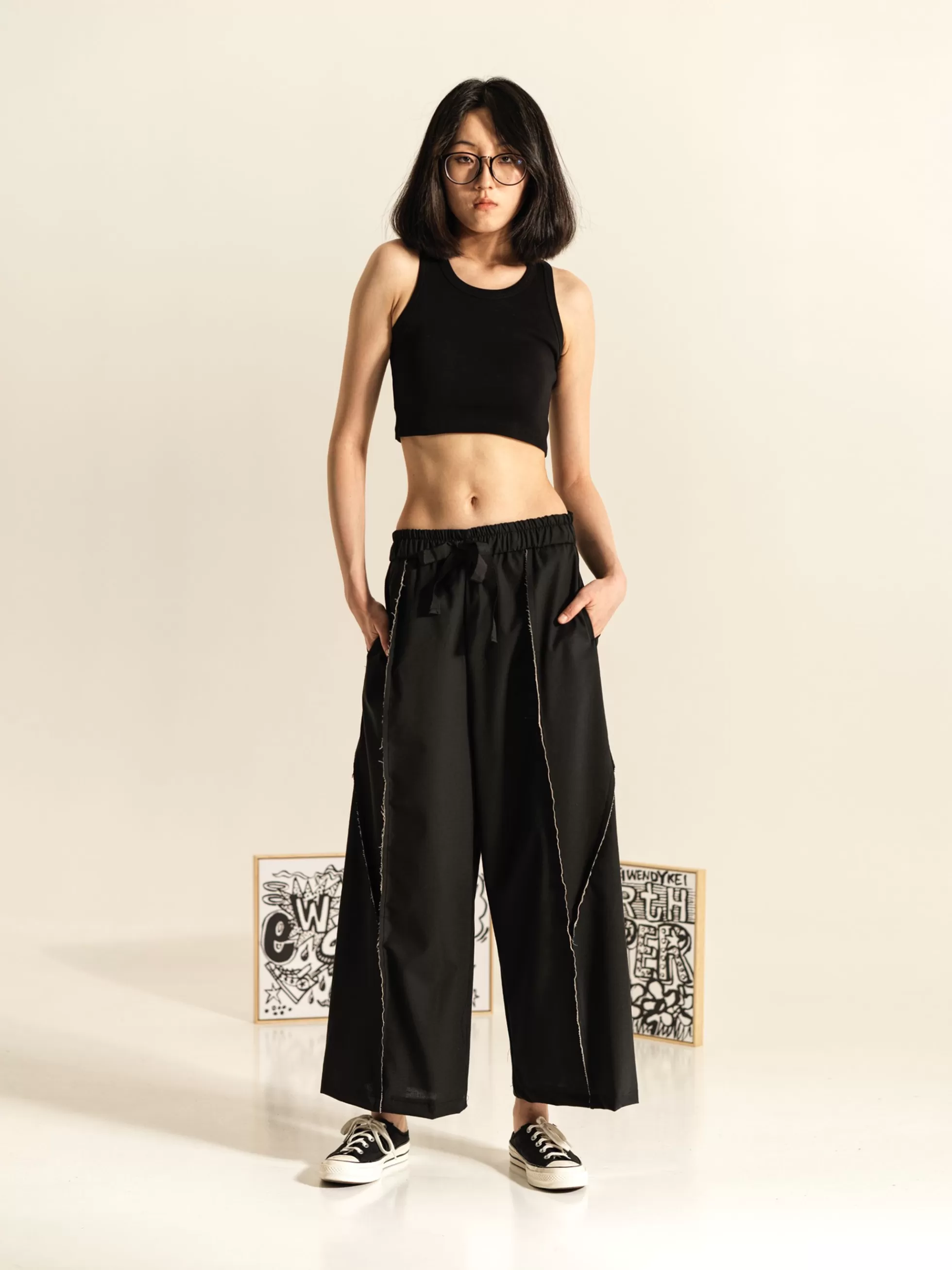 WENDYKEI Pantalone Palazzo Con Bordi Ecru' | Donna Pantaloni