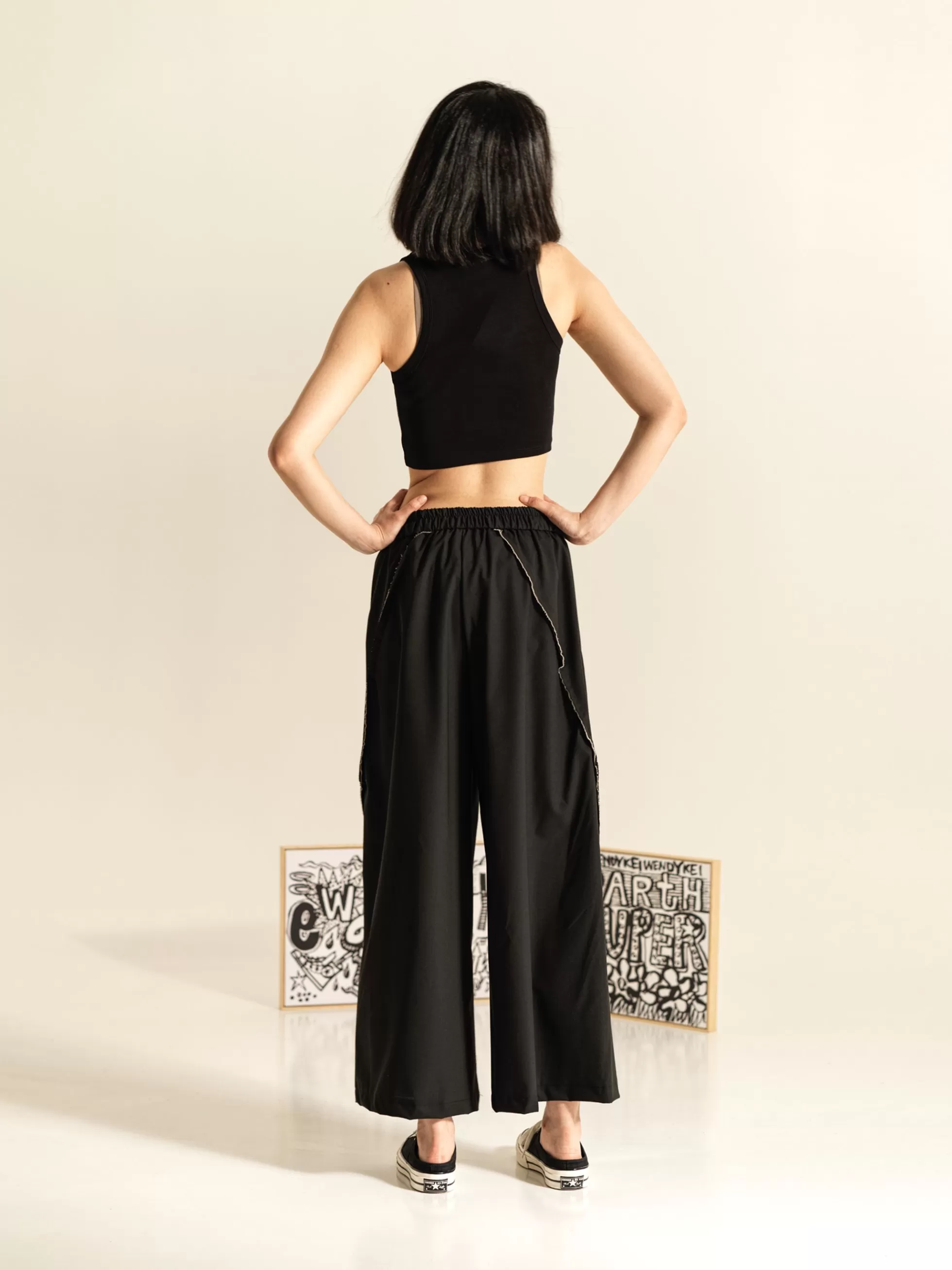 WENDYKEI Pantalone Palazzo Con Bordi Ecru' | Donna Pantaloni