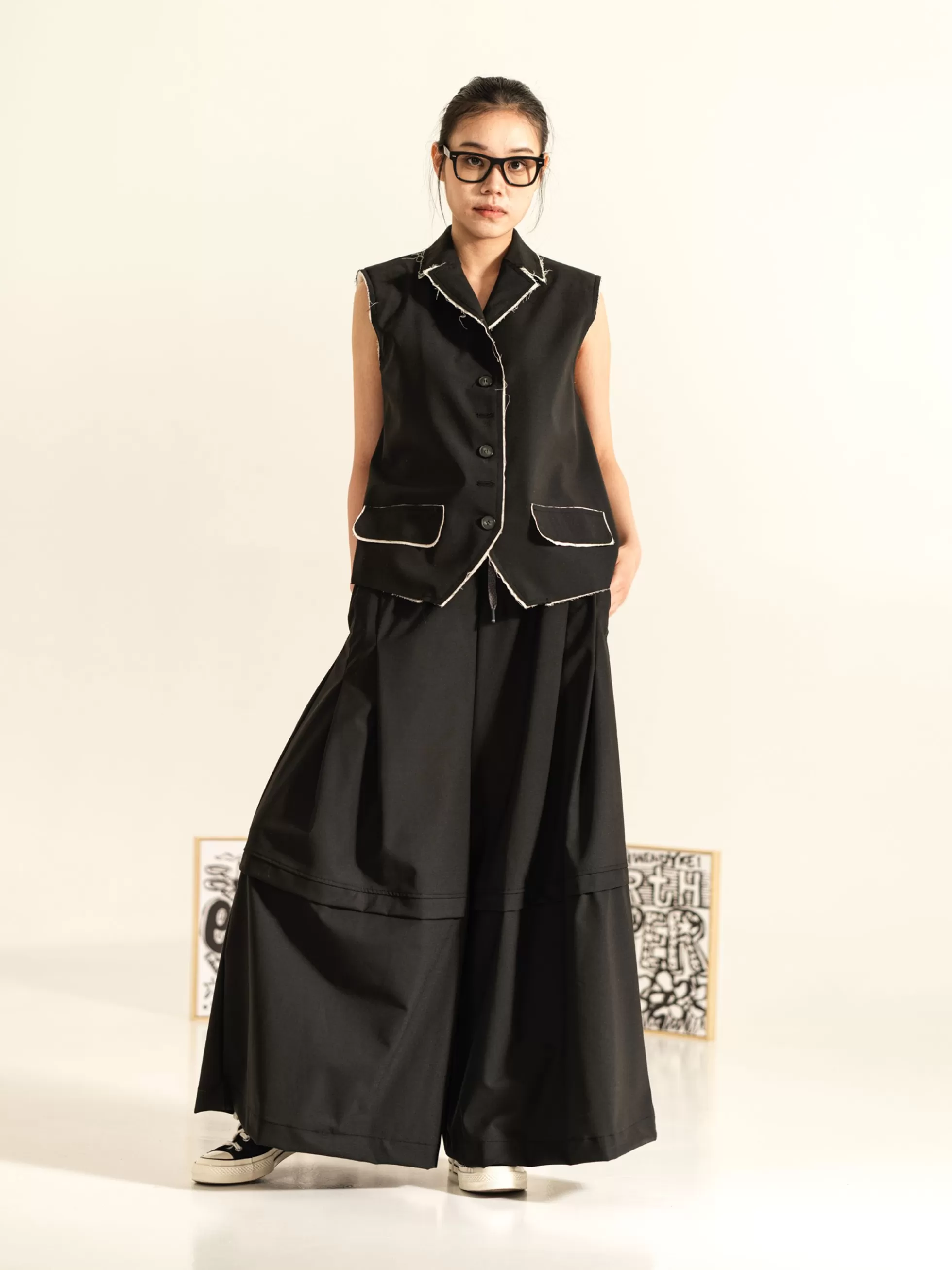 WENDYKEI Pantalone Palazzo Con Piega Al Ginocchio | Donna Pantaloni