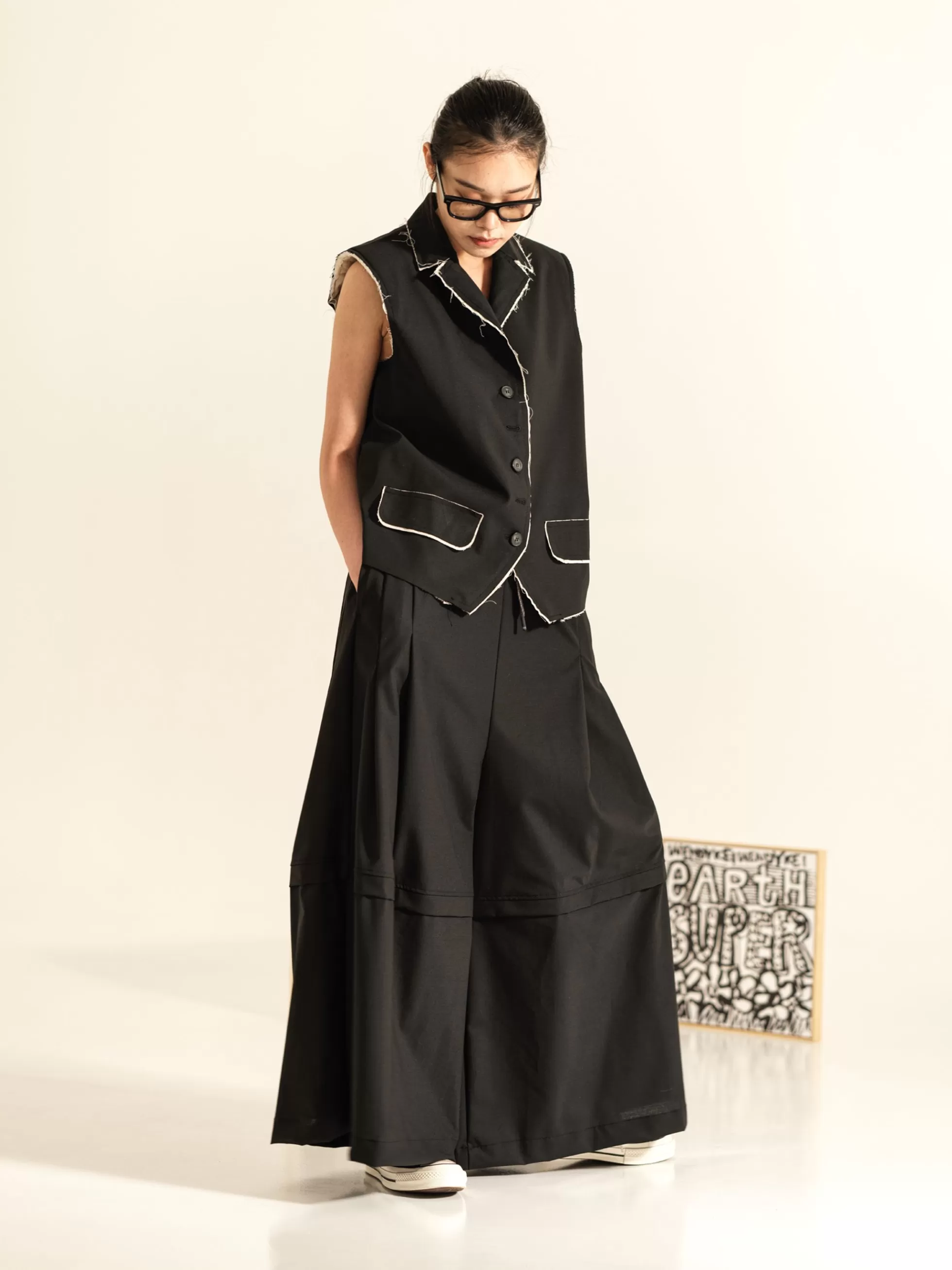 WENDYKEI Pantalone Palazzo Con Piega Al Ginocchio | Donna Pantaloni
