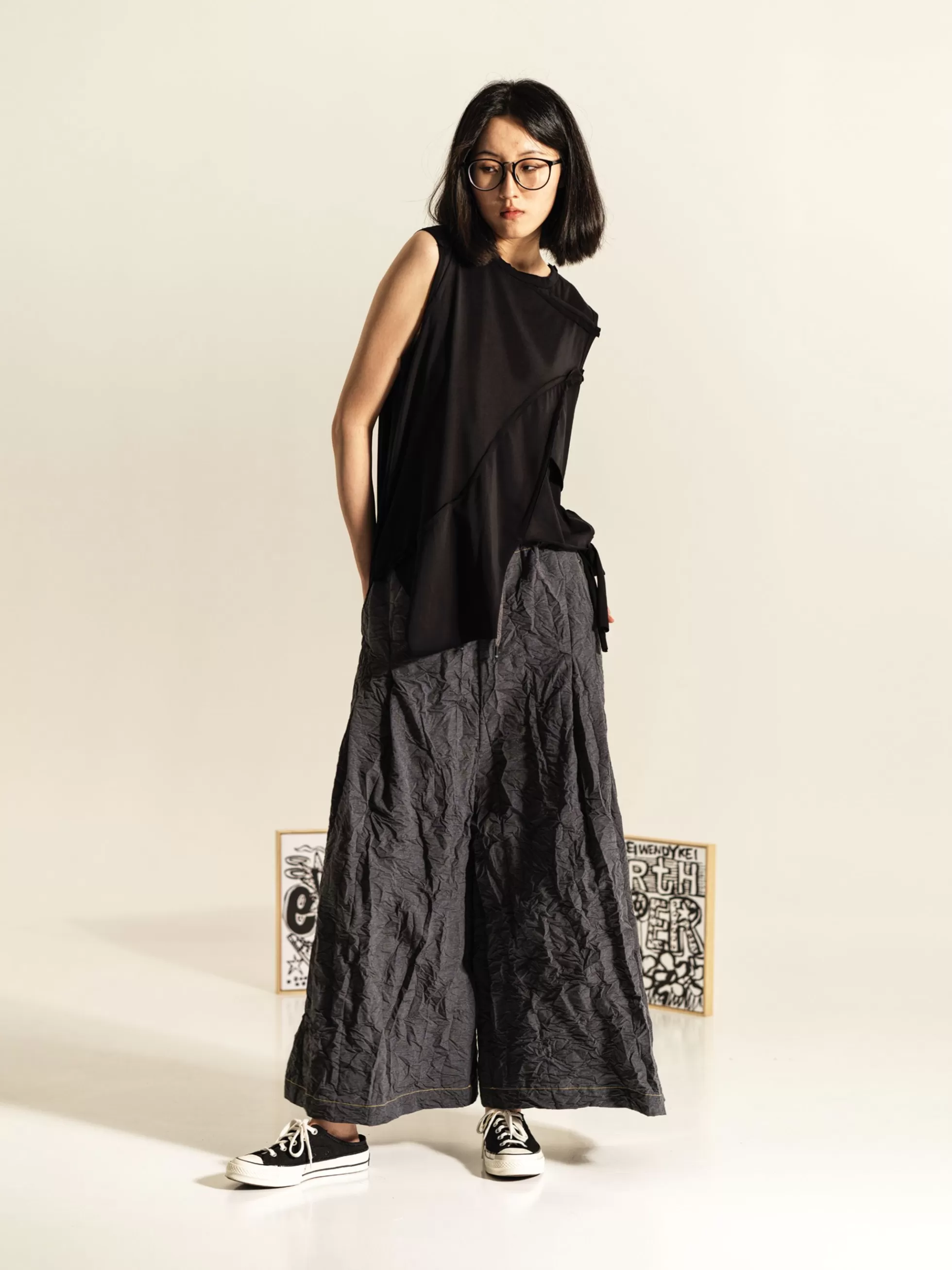 WENDYKEI Pantalone Palazzo Effetto Stropicciato | Donna Pantaloni
