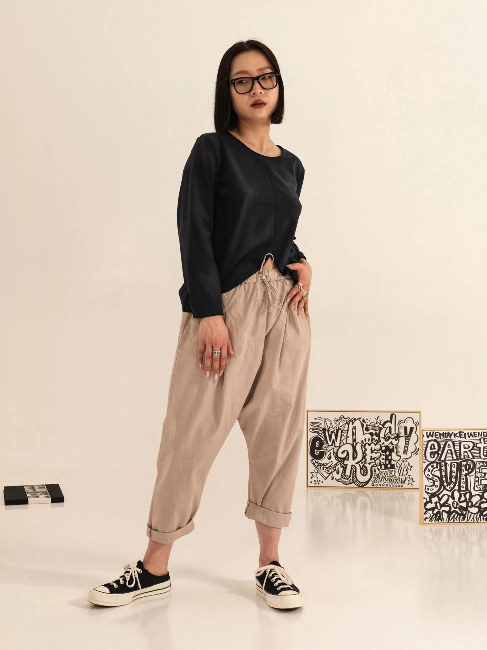 WENDYKEI Pantaloni In Cotone A Cavallo Basso | Donna Pantaloni