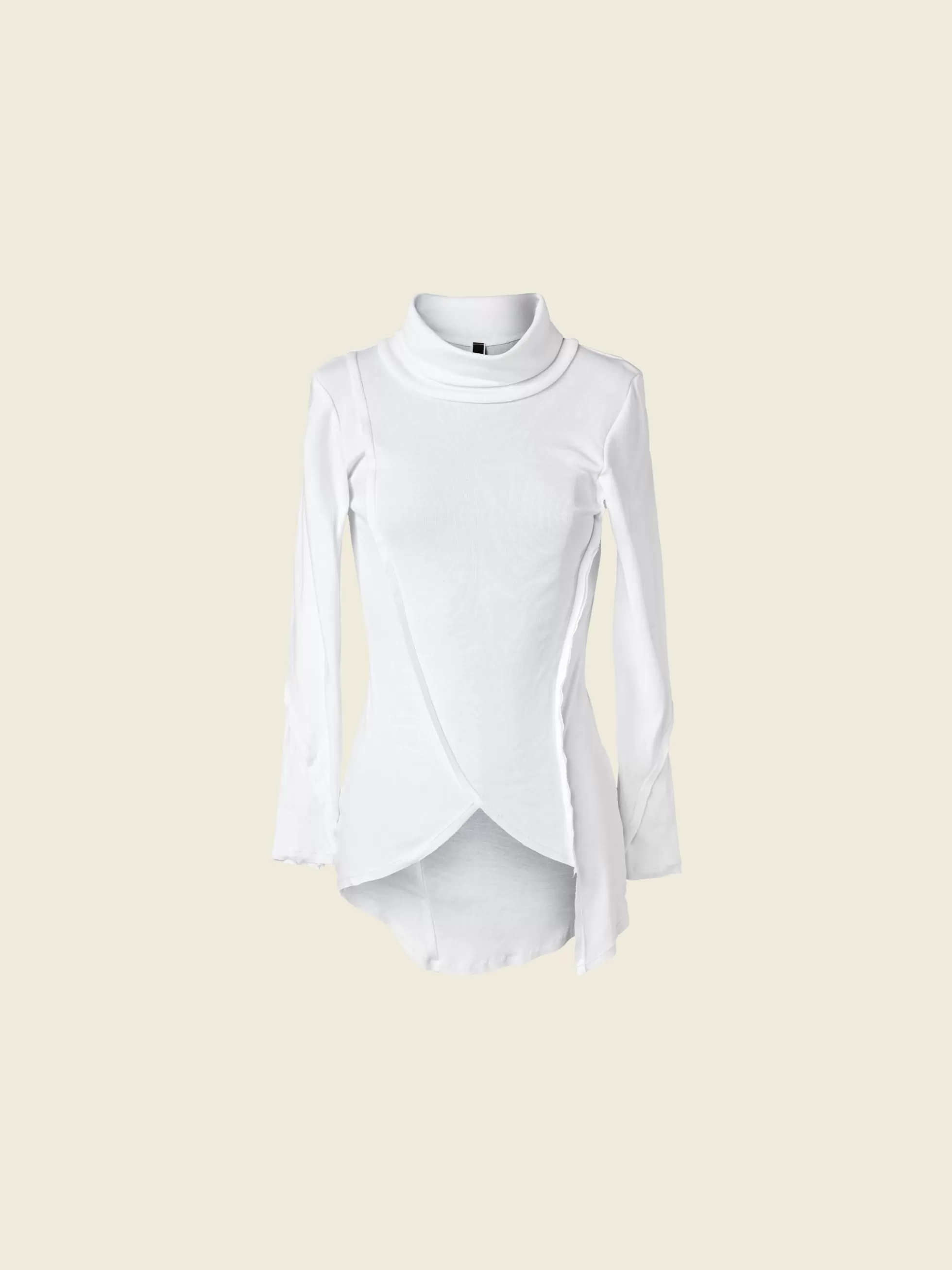 WENDYKEI T-Shirt A Collo Alto Con Orlo Asimmetrico | Donna Top E Magliette