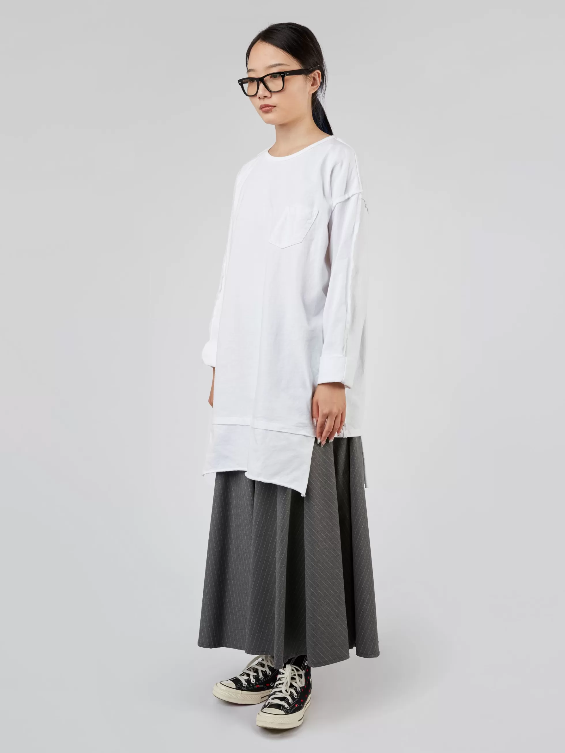 WENDYKEI T-Shirt Felpa Lunga Con Balza | Donna Top E Magliette